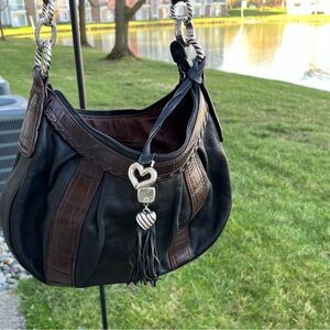 Brighton shoulder purse black and brown leather bag